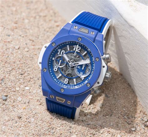 hublot with blue strap|Hublot bezel screws.